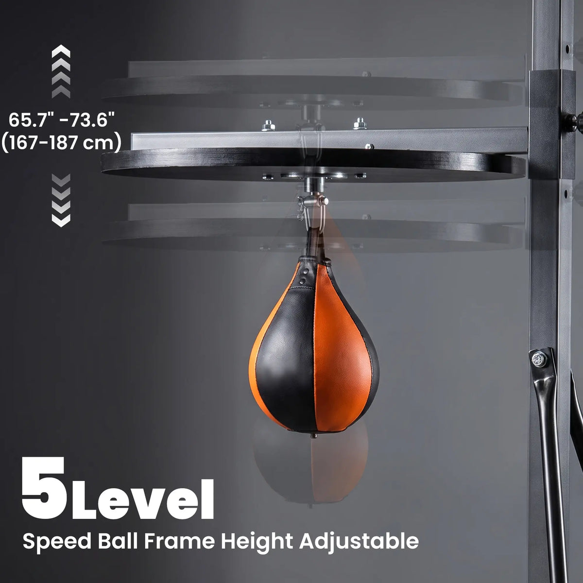 Punching Bag Stand, Speed Ball Holder, 45.25"L x 61.75"W x 87"H, 220lb Load Punching Bag Hangers at Gallery Canada