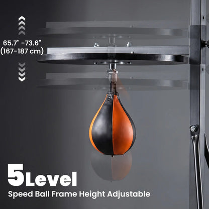 Punching Bag Stand, Speed Ball Holder, 45.25"L x 61.75"W x 87"H, 220lb Load Punching Bag Hangers at Gallery Canada