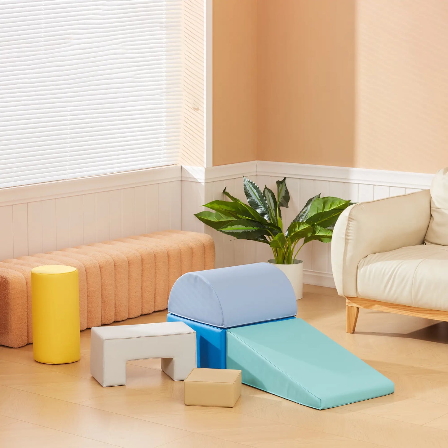 6 Piece Soft Play Equipment, 6-72 Months, Green, Yellow Baby Gym & Playmats at Gallery Canada