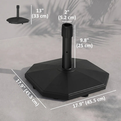 48lbs Concrete Umbrella Base, Outdoor Stand for Lawn, Deck, Garden, Black Umbrella Bases at Gallery Canada