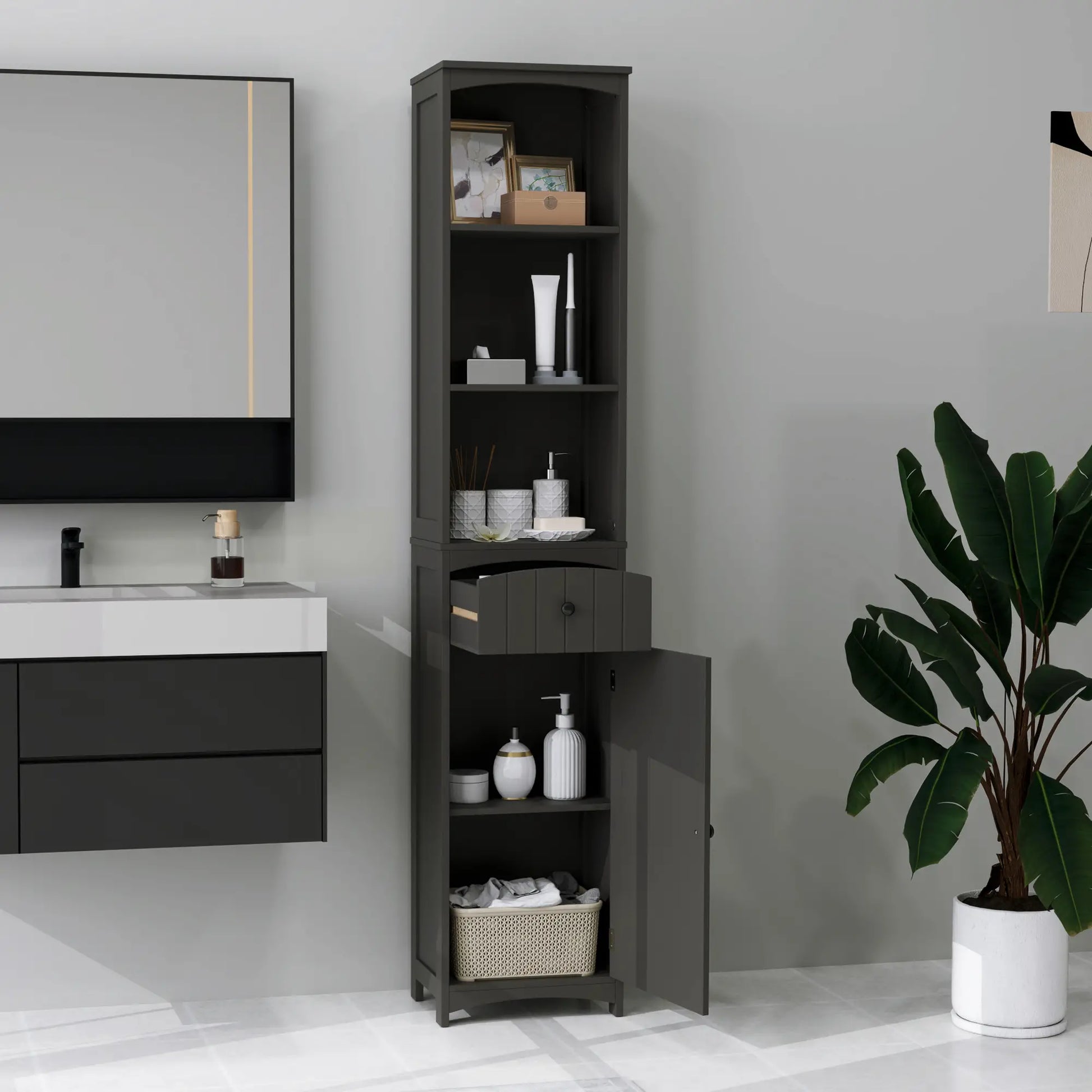 Tall Bathroom Cabinet, Shelves and Drawer Storage Organizer Bathroom Cabinets at Gallery Canada
