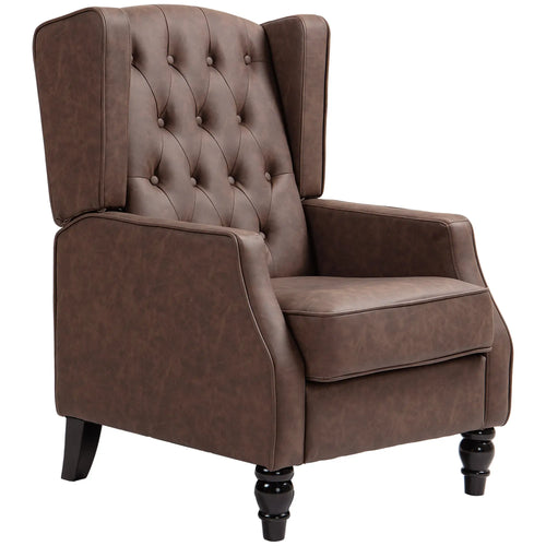 Faux Leather Armchair, Modern Accent Chair, Thick Padding, Brown