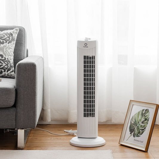 Fantask 35W 28 Inch Quiet Bladeless Oscillating Tower Fan, White - Gallery Canada