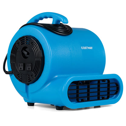 1/2 HP Air Mover 3-Speed 2800 CFM Commercial Fan, Blue