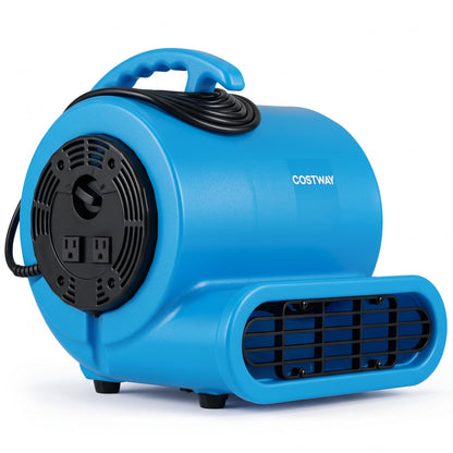 1/3 HP Air Mover 3-Speed 1000 CFM Blower Fan, Blue
