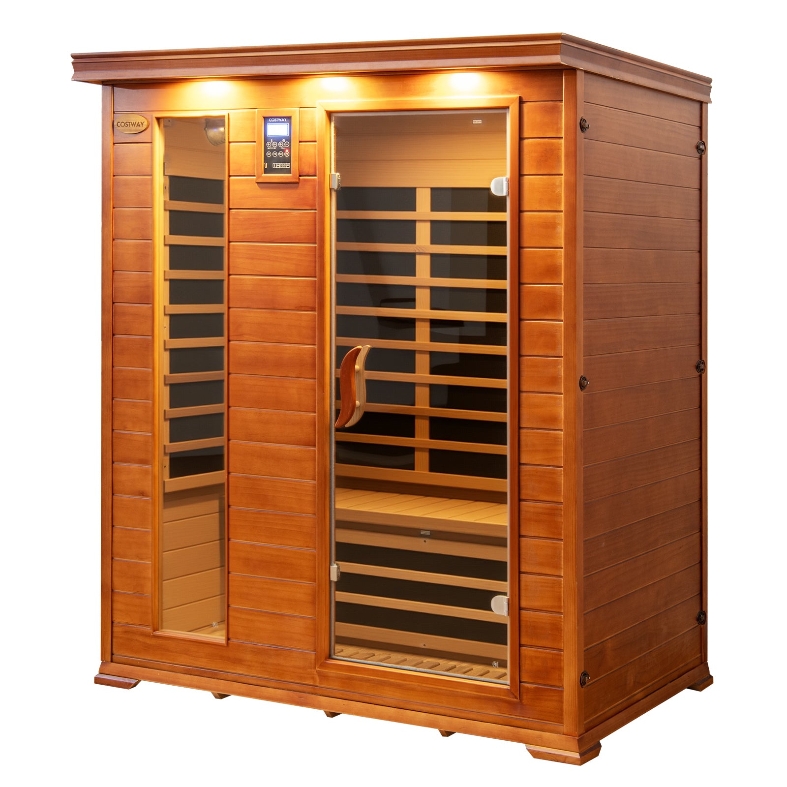 3 Persons Infrared Sauna Canadian Hemlock and Red Cedar Wood Far Infrared Sauna Room, Red Sauna at Gallery Canada