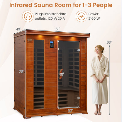 3 Persons Infrared Sauna Canadian Hemlock and Red Cedar Wood Far Infrared Sauna Room, Red Sauna at Gallery Canada