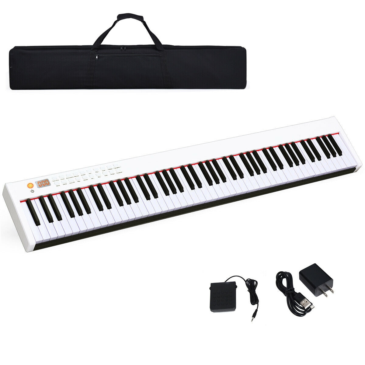 BX-II 88-key Portable Digital Piano with MP3, White Pianos & Keyboards White at Gallery Canada
