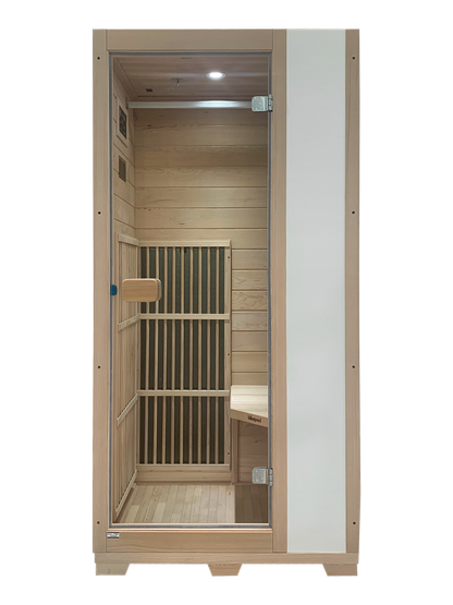 Vienna | Far Infrared Sauna | Canadian Hemlock Very Low EMF | 72.8"H x 35.4"W x 25.6"D | 1 Person Saunas at Gallery Canada