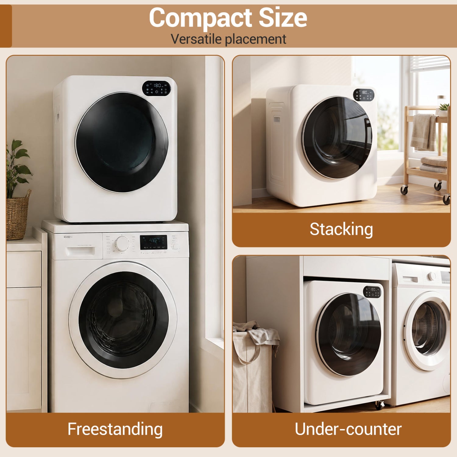 1.5 Cu.Ft Portable Clothes Dryer, LED Control, White Dryers at Gallery Canada