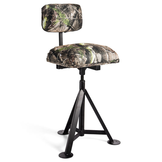 Swivel Hunting Chair Tripod Blind Stool with Detachable Backrest , Multicolor