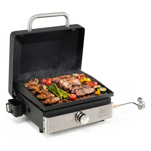 1-Burner Portable Gas Griddle, Non-Stick Ceramic, Black