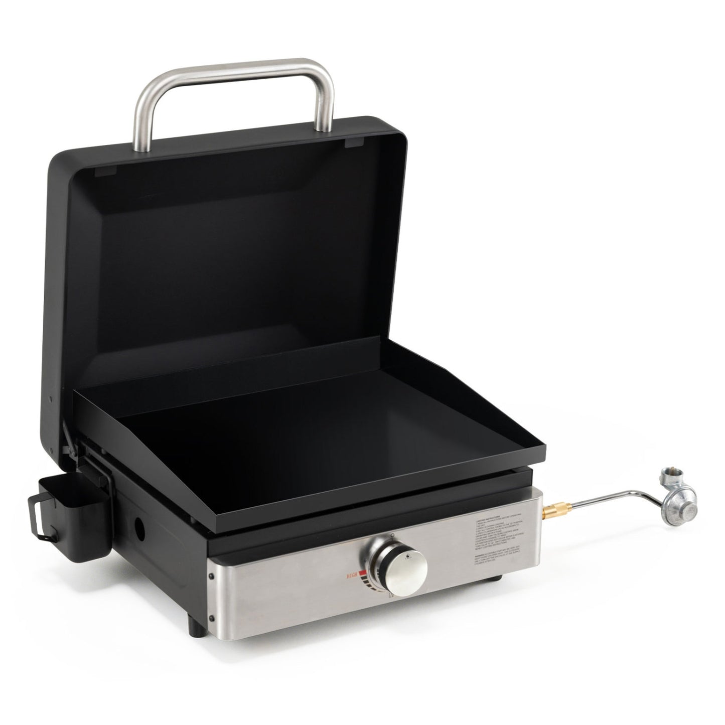 1-Burner Portable Gas Griddle, Non-Stick Ceramic, Black