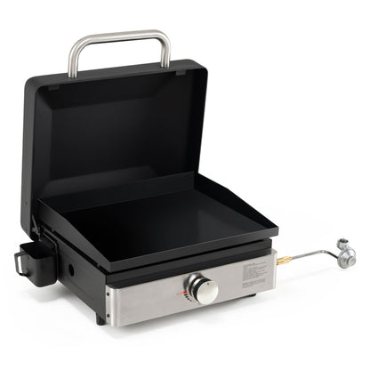 1-Burner Portable Gas Griddle, Non-Stick Ceramic, Black
