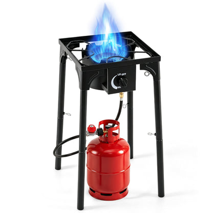 1 Burner Propane Stove, 80000 BTU, Adjustable Regulator, Hose, Black Outdoor Grills Black at Gallery Canada