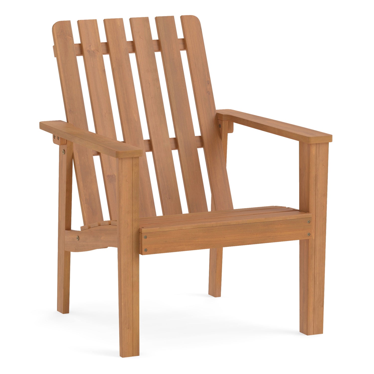 Acacia Wood Outdoor Patio Chair, Slatted Backrest, Armrest Patio Dining Chairs Natural at Gallery Canada