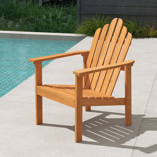 Stackable Adirondack Chairs, Solid Wood Patio Adirondack Chairs Natural at Gallery Canada