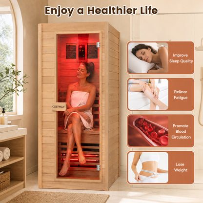 Sauna infrarouge lointain, bois de pruche du Canada, 1 personne
