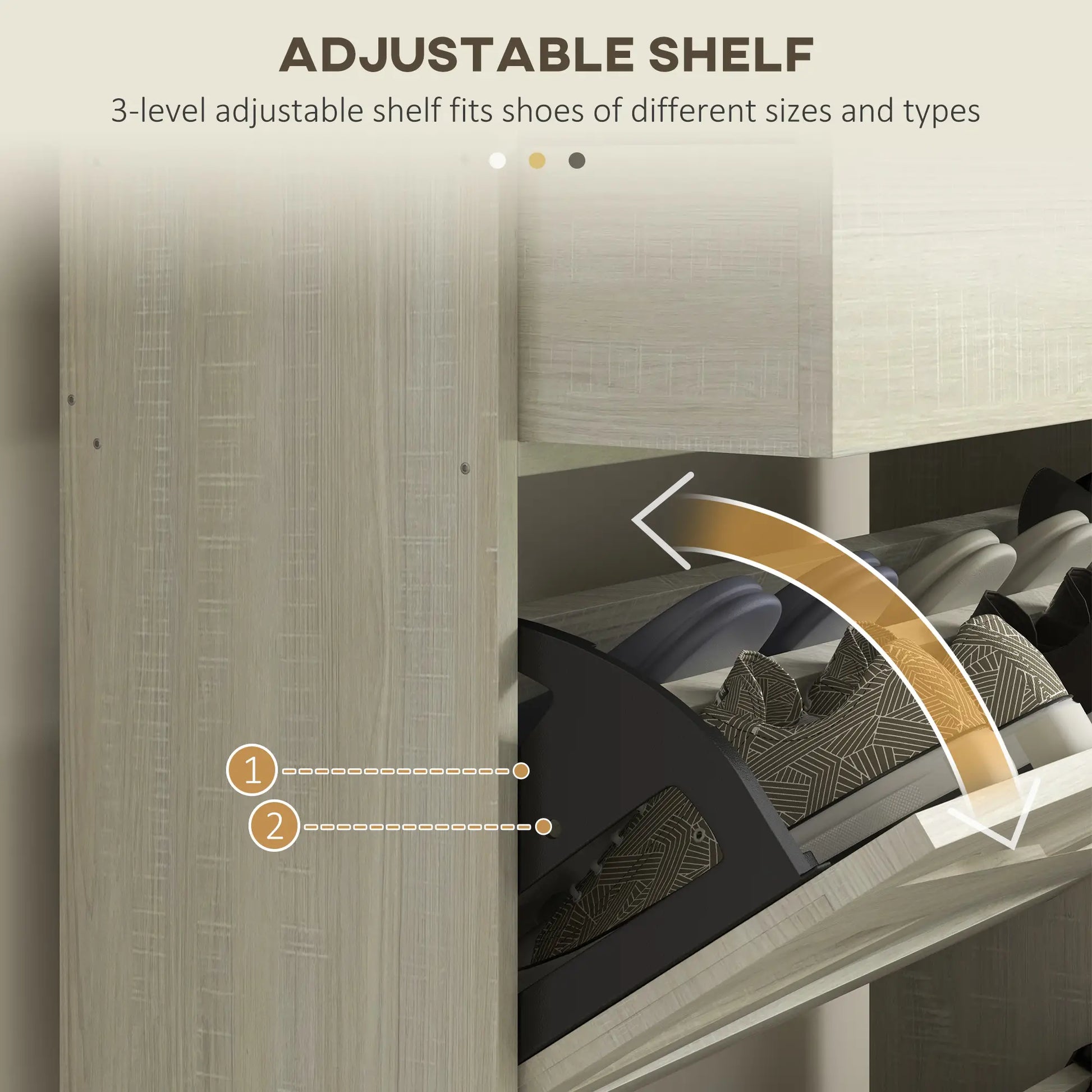 Slim Shoe Storage, 2 Flip Drawers, Adjustable Shelves, 12 Pair, Distressed, White Shoe Storage Cabinets & Racks at Gallery Canada