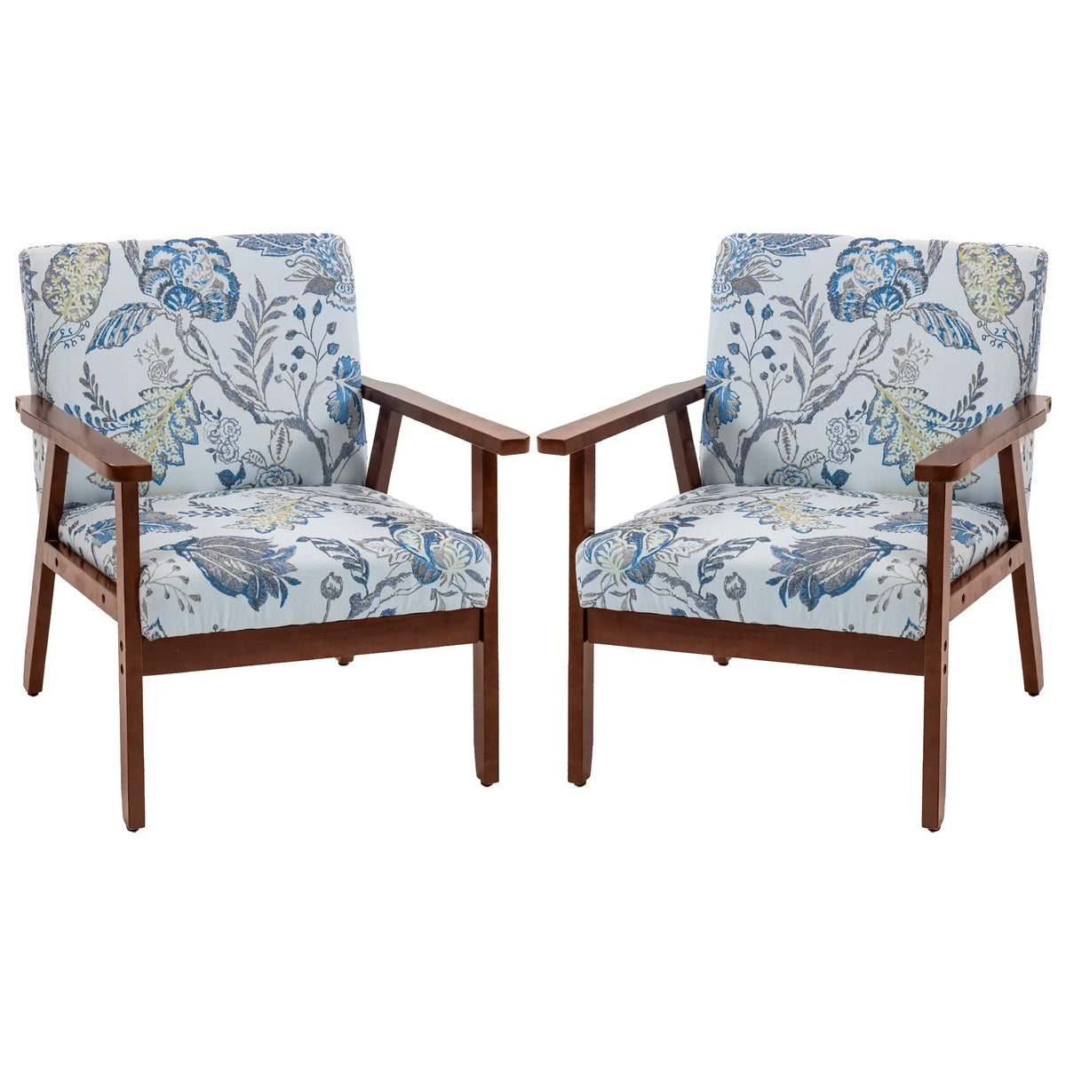 Modern Accent Chair, Upholstered Linen-Feel Armchair, Multicolored Accent Chairs Multi Colour at Gallery Canada