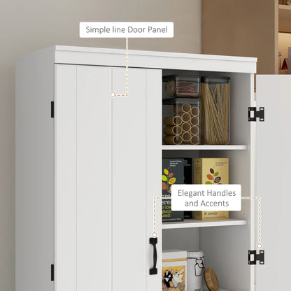 4-Door Storage Cabinet, Freestanding Pantry with Adjustable Shelves, 70", White Kitchen Pantry Cabinets at Gallery Canada