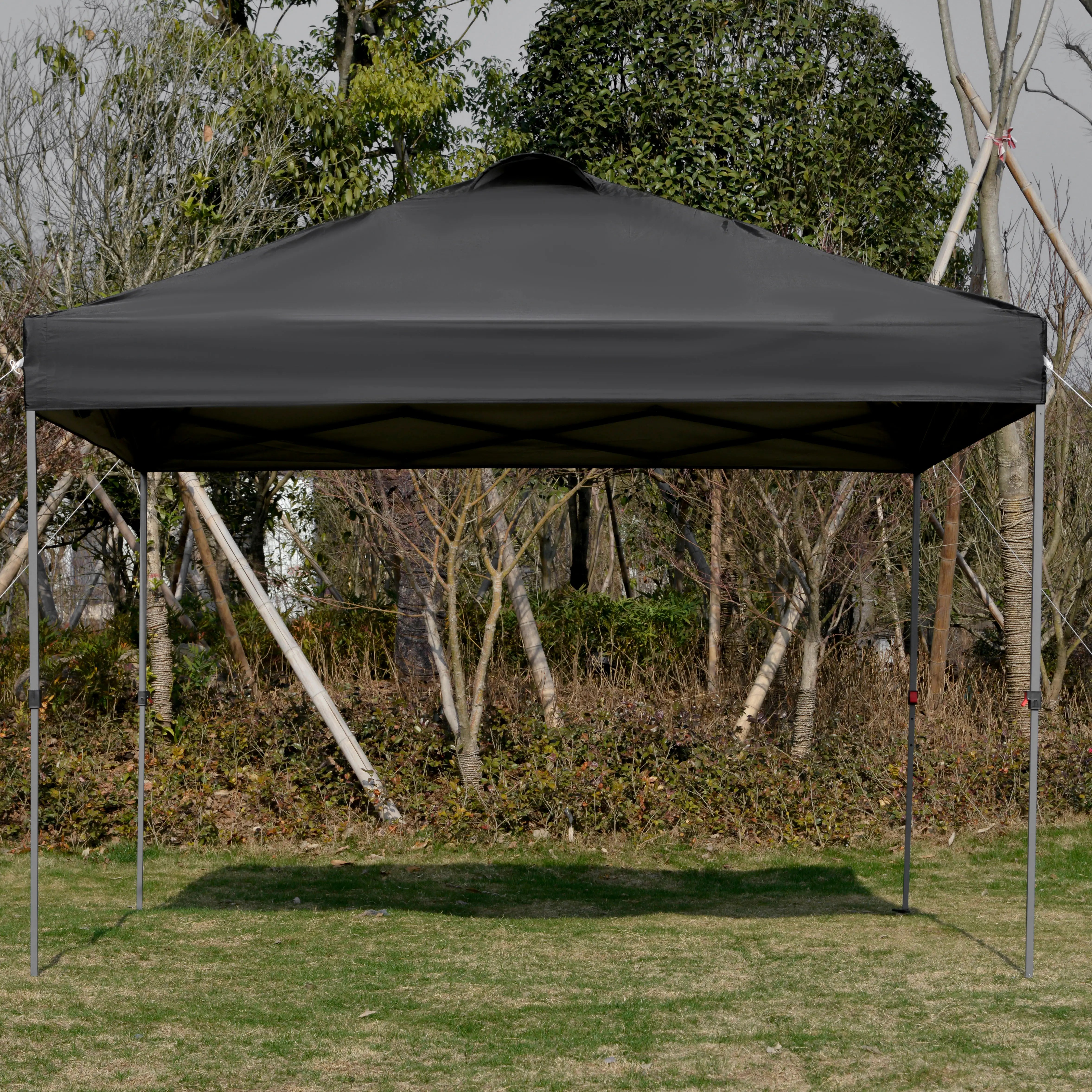 10' x 10' Pop Up Canopy Tent, Airy Top Vents, Wheeled Carry Bag, Black Pop Up Canopies at Gallery Canada