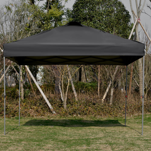 10' x 10' Pop Up Canopy Tent, Airy Top Vents, Wheeled Carry Bag, Black