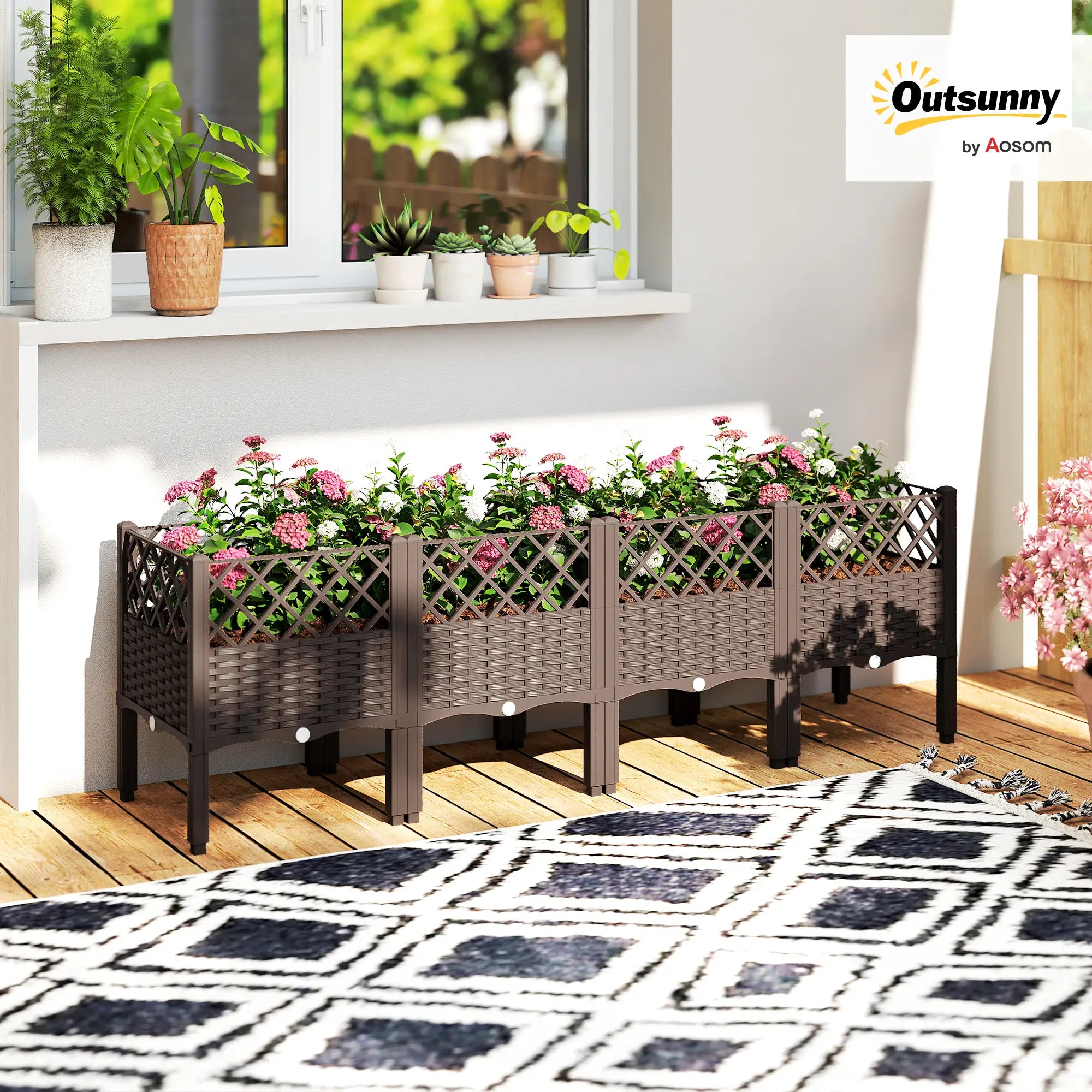 Raised Garden Bed With Legs, Self Watering Planter Box, 63