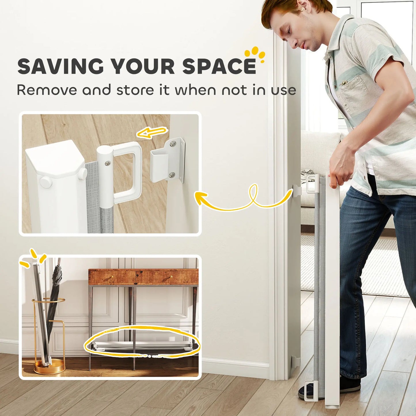 Retractable Pet Safety Gate, Flexible for Stairways Doorways, Grey Houses, Kennels & Pens at Gallery Canada