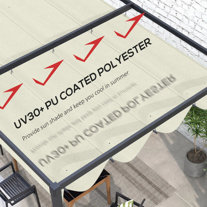 Retractable Pergola Canopy, 10' x 7' Sun Shade, UV30+, Cream White Gazebo Canopy Replacement at Gallery Canada