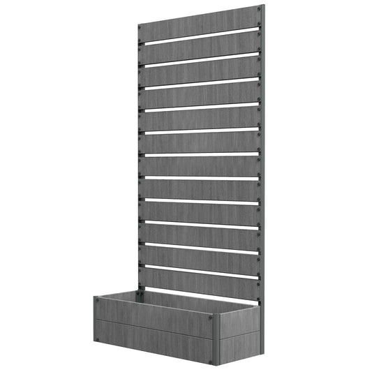 Trellis Planter, Raised Garden Bed, Dark Grey Wooden Planter Boxes Dark Grey at Gallery Canada