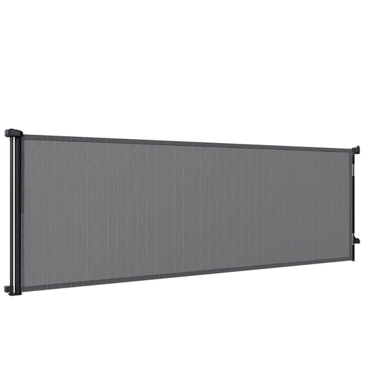Retractable Dog Gate, 41" Tall, 122" Wide Mesh Pet Gate for Stairs Pet Gates Black at Gallery Canada