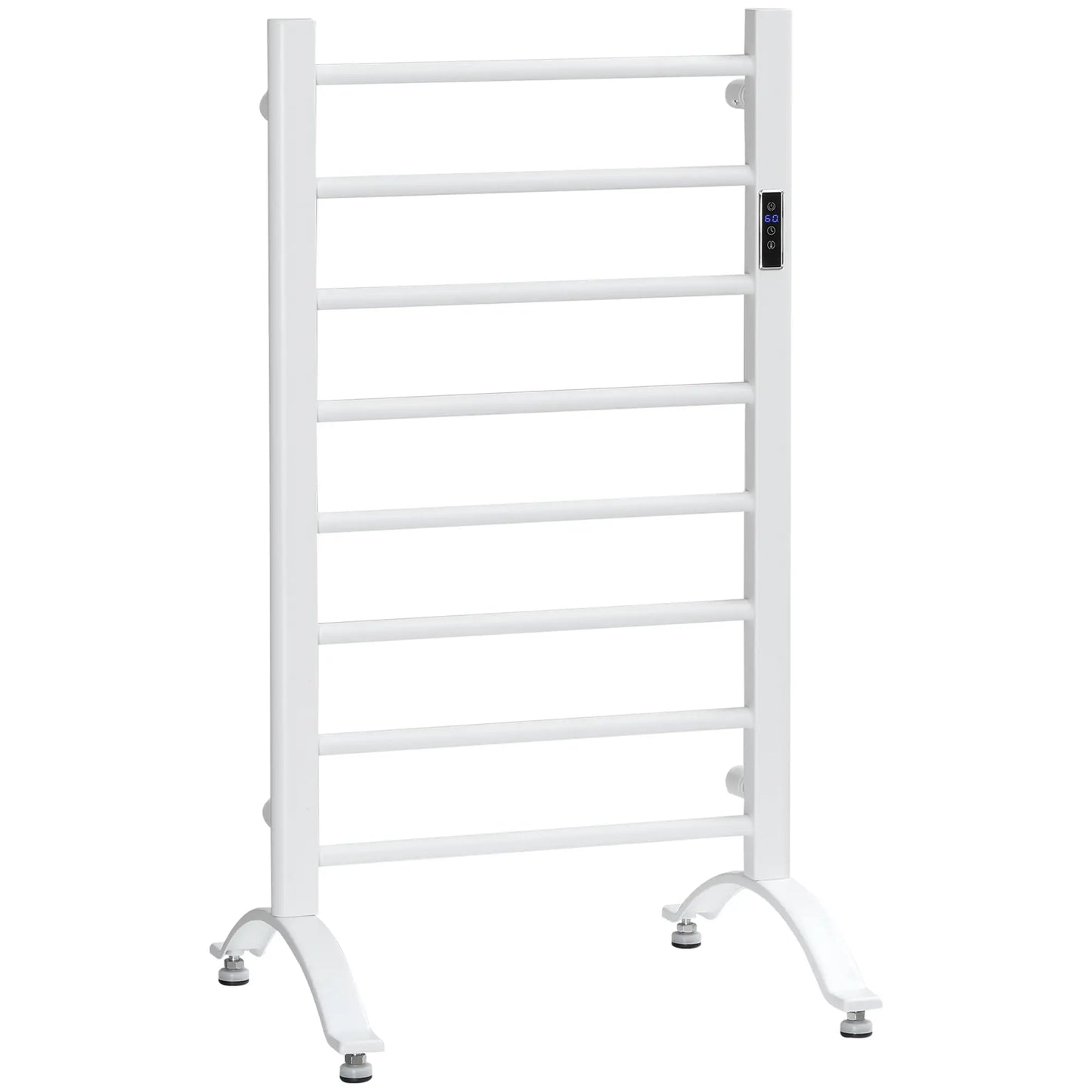 8-Bar Heated Towel Warmer, Wall Mount, Adjustable Temperature, White Bath Accessories White at Gallery Canada
