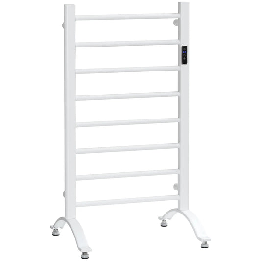 8-Bar Heated Towel Warmer, Wall Mount, Adjustable Temperature, White Bath Accessories White at Gallery Canada