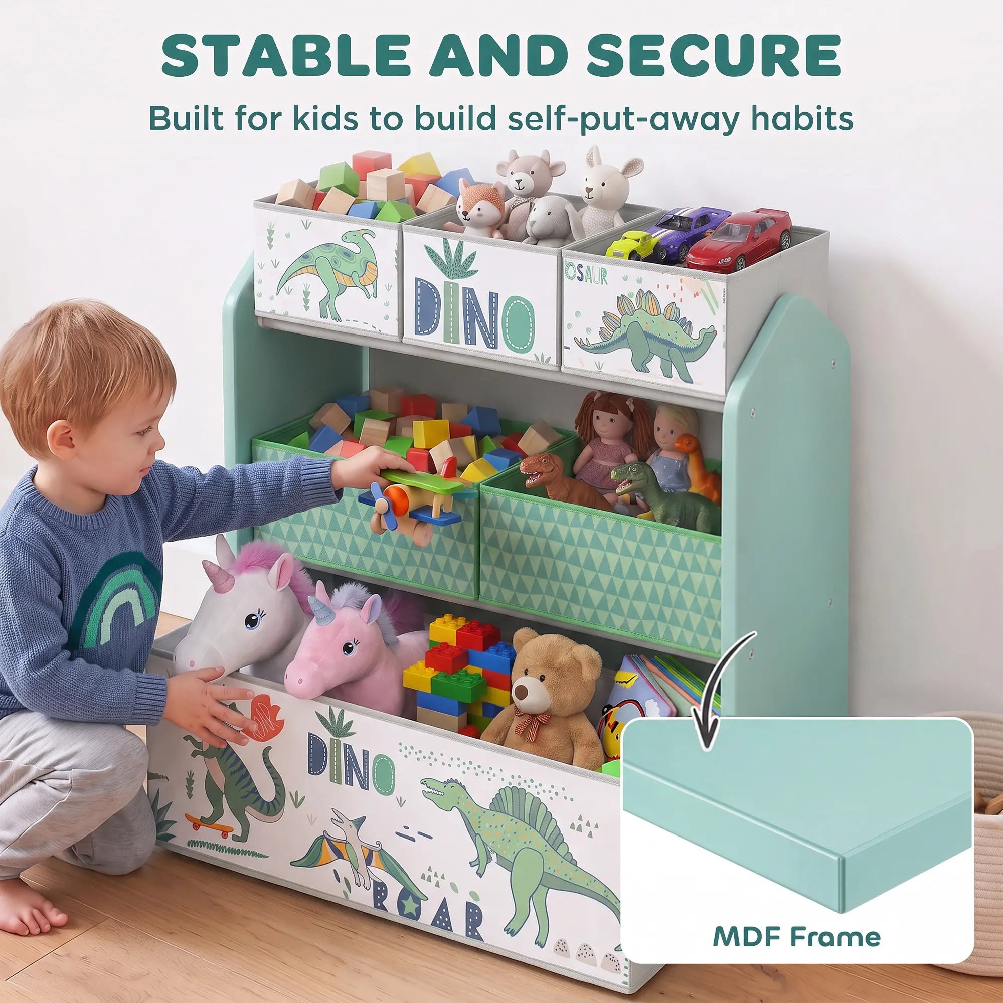 3-Tier Kids Storage Organizer, 6 Bins, Green Baby & Kids Storage at Gallery Canada