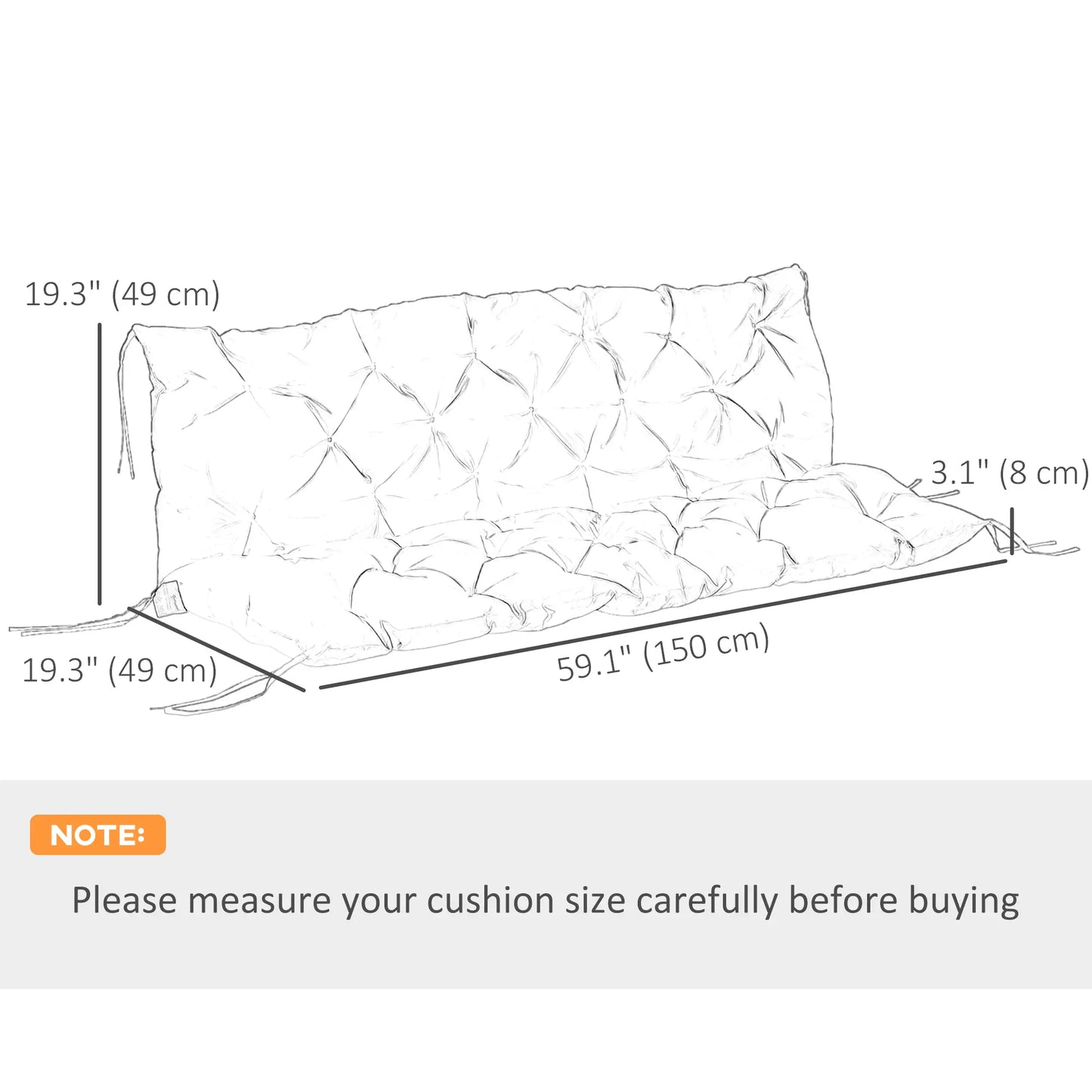 3-Seater Outdoor Swing Chair Cushions, Patio Garden, Light Grey Patio Chair Cushions at Gallery Canada