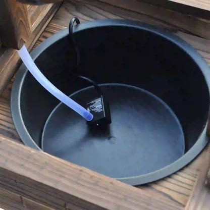 Wooden Well Wishing Fountain, Outdoor Electric Pump Water Bucket, Patio Garden, Carbonized Water Fountains at Gallery Canada