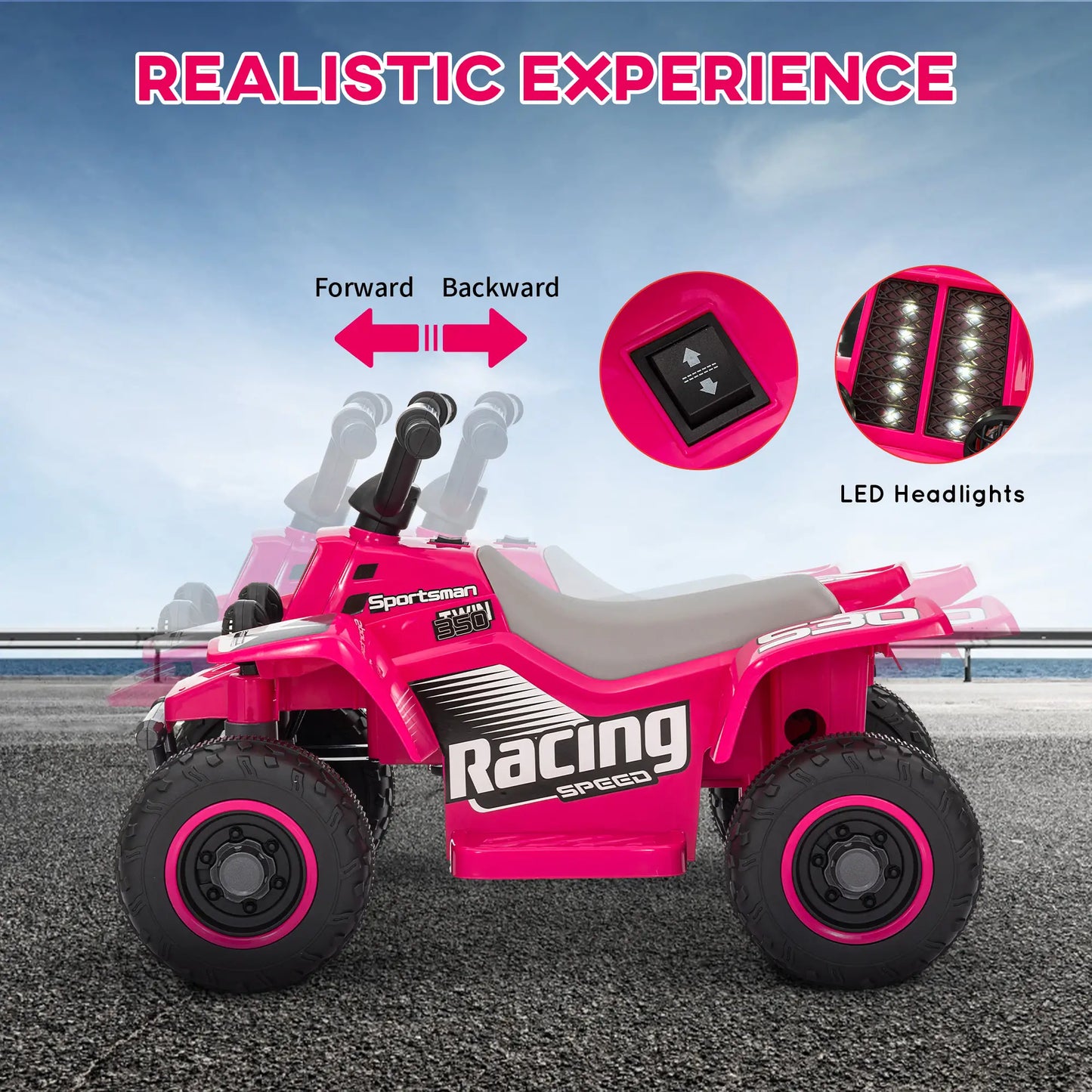 6V Kids ATV Quad, 4 Wheeler Electric Ride On Car, Pink Electric Toy Cars at Gallery Canada