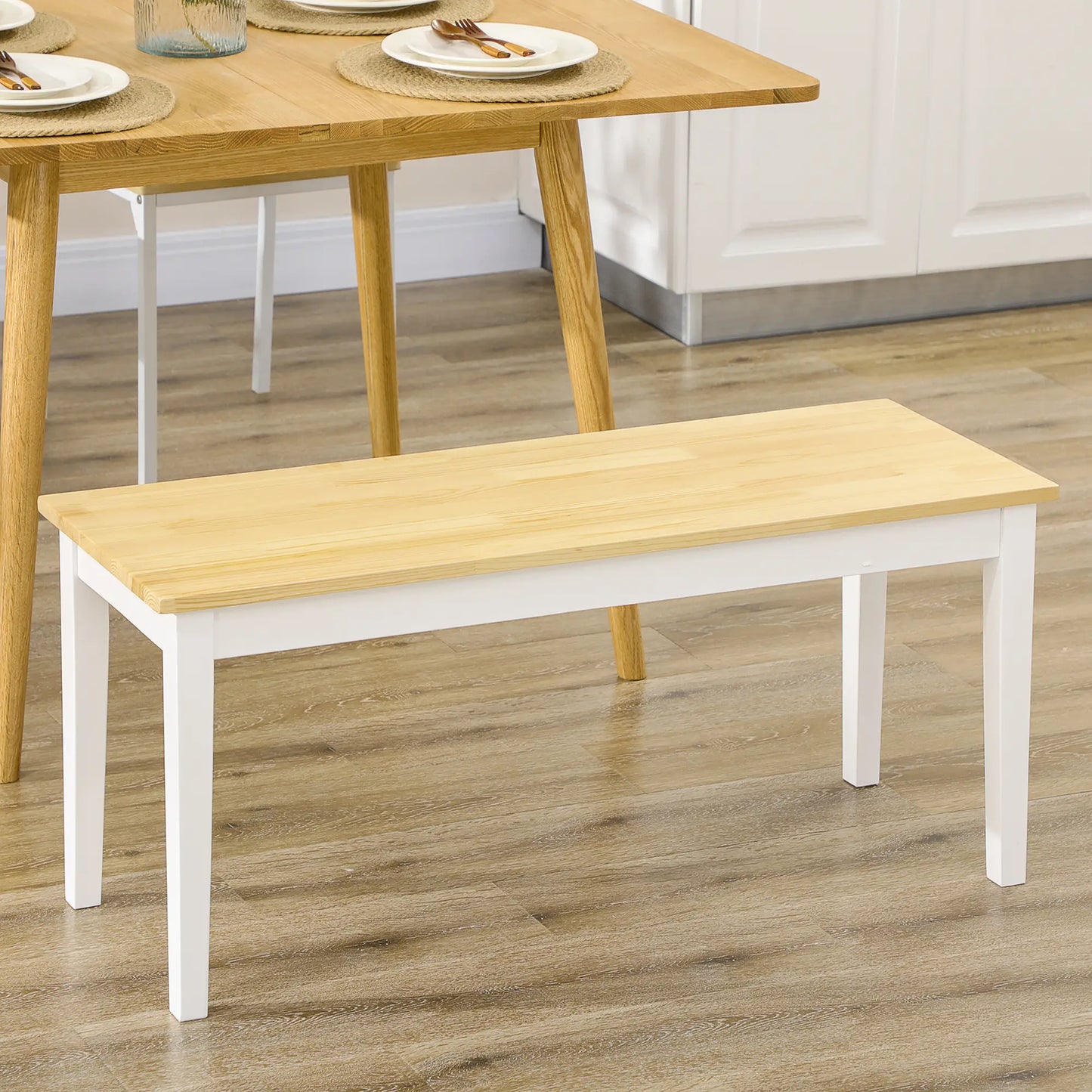 40" Wood Dining Bench, 2 Person, Natural Dining Chairs at Gallery Canada