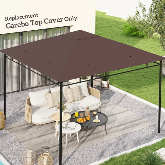10' x 10' Square Gazebo Canopy, UV Protected, Sun Shade Gazebo Canopy Replacement Coffee at Gallery Canada
