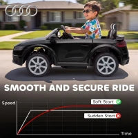 Audi TT RS Licensed 12V Kids Ride On Car, Remote Control, Black