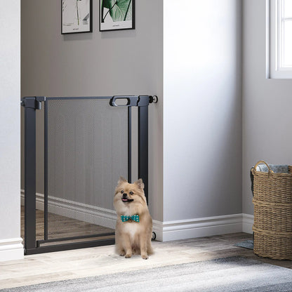29.5"-32.3" Metal Pet Gate, Auto Closing Door, Double Locking, Black Houses, Kennels & Pens at Gallery Canada