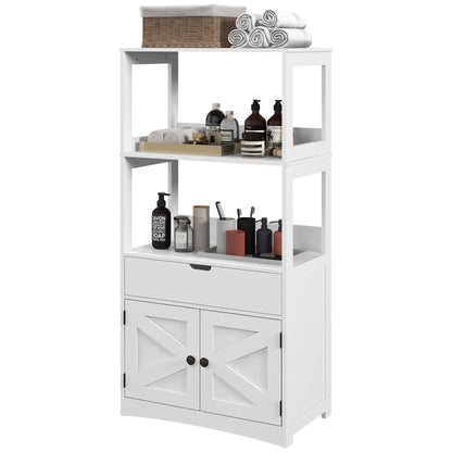 Farmhouse Bathroom Storage Cabinet, Linen Cabinet, 23.5" x 13" x 48.5", White Bathroom Cabinets at Gallery Canada