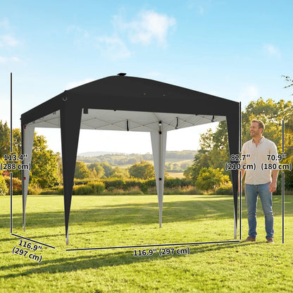 10 x 10 ft Pop Up Canopy Tent, UPF 50+ Instant Portable Shelter, Black Pop Up Canopies at Gallery Canada