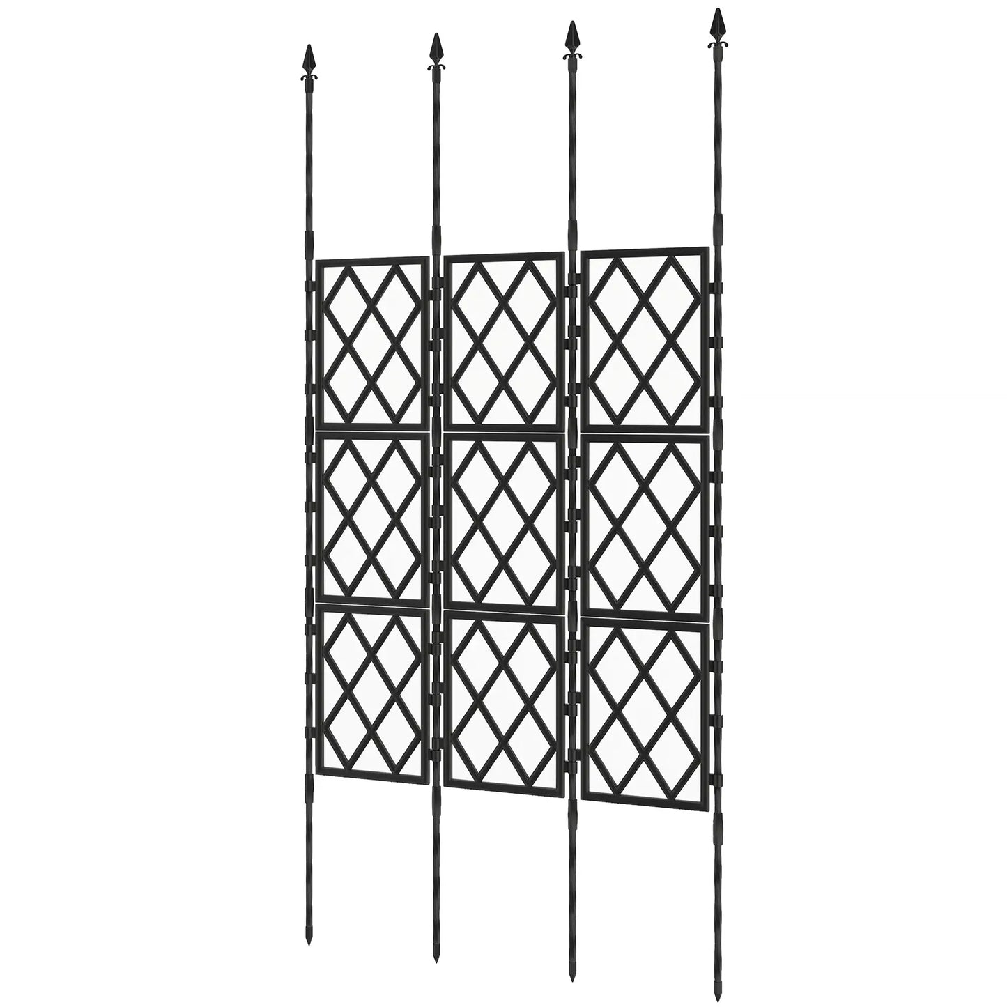 Foldable Garden Trellis, 33.5 x 77.6 Inch, Lattice Climbing Support, Black Plant Stands Black at Gallery Canada