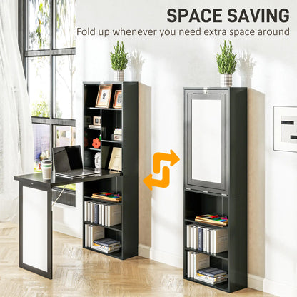 Fold-Out Convertible Office Desk, Wall Mount, Black Writing Desks at Gallery Canada