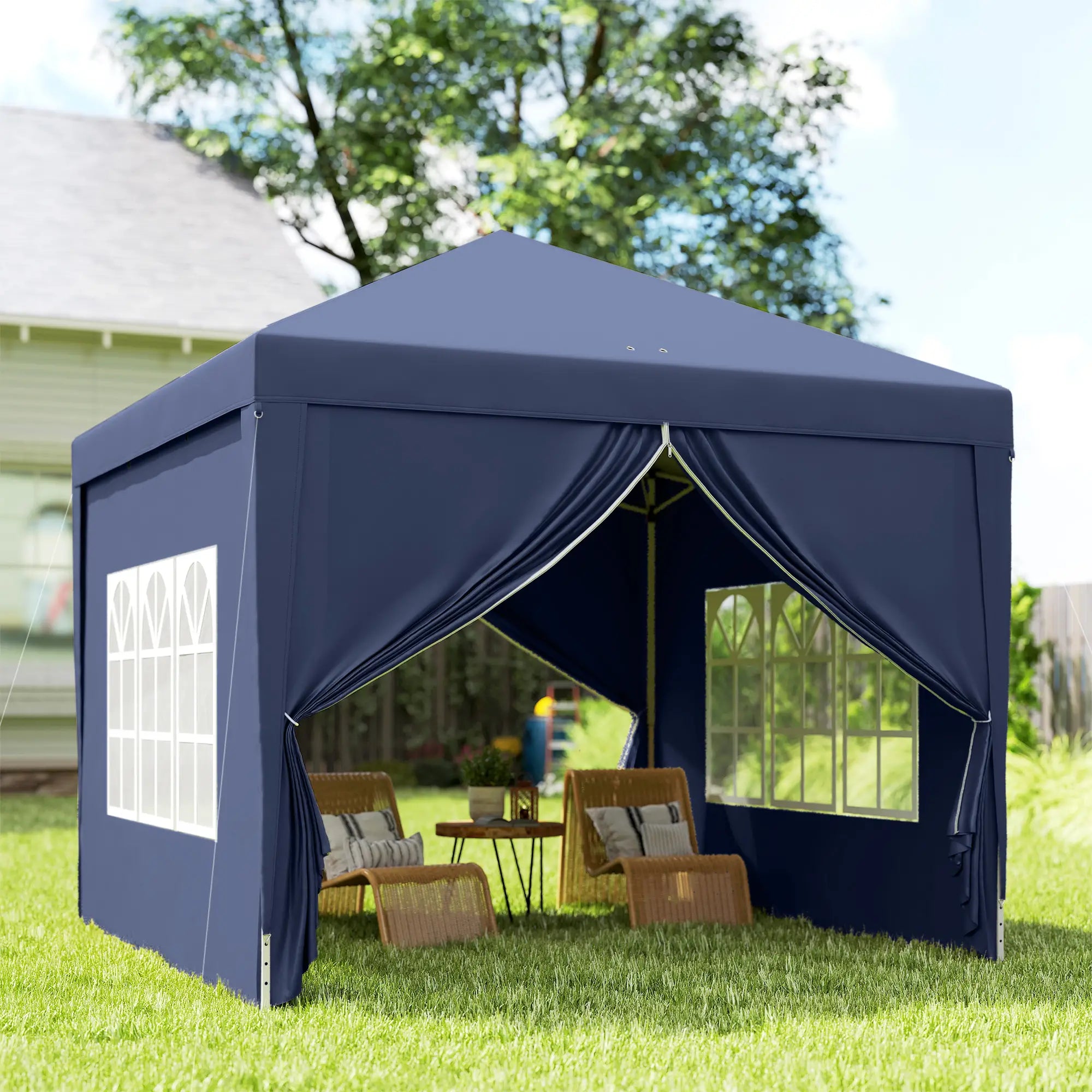 10'x10' Outdoor Pop Up Party Tent Wedding Gazebo Canopy, Blue Pop Up Canopies at Gallery Canada