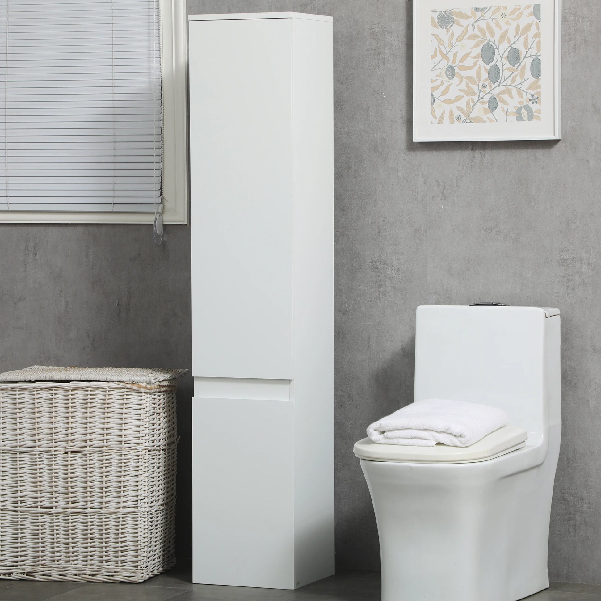 Tall Bathroom Cabinet, Adjustable Shelves, 11.8" x 11" x 6", White Bathroom Cabinets at Gallery Canada