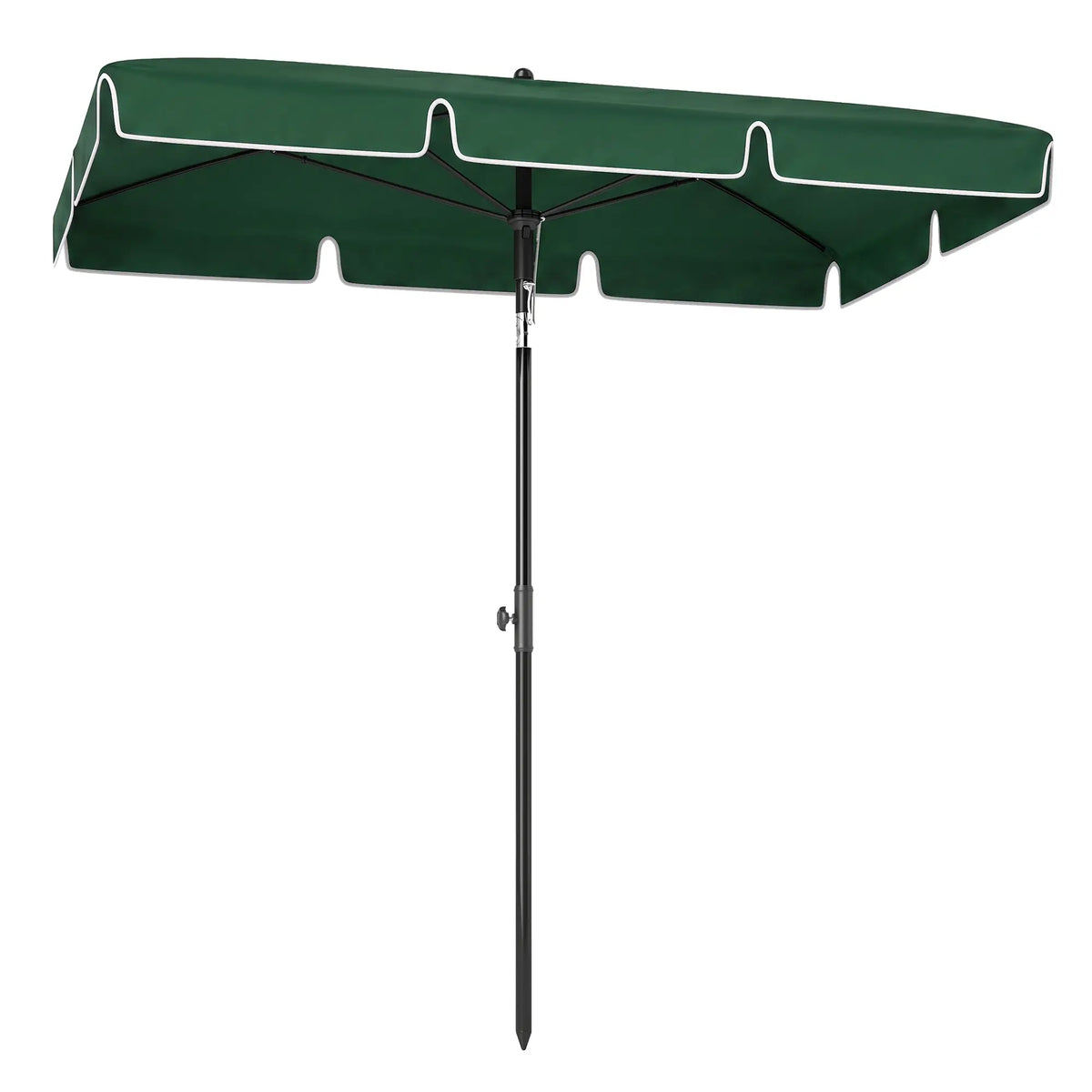 6.5x4ft Rectangle Patio Umbrella, Adjustable Tilt, Green Sun Umbrellas Green and Black at Gallery Canada