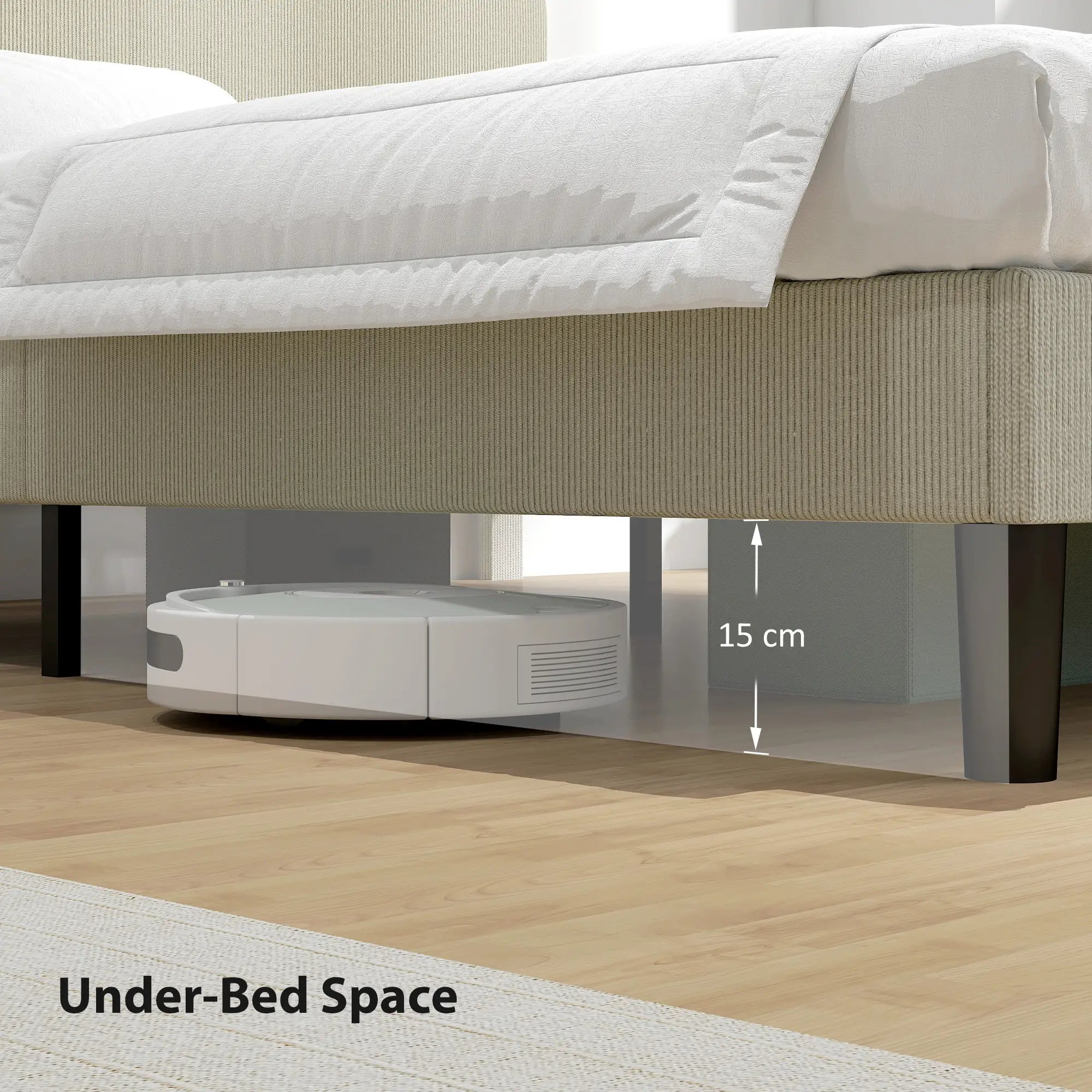 King Size Bed Frame, Adjustable Upholstered Headboard, Wood Slat Support, Light Grey Bed Frames at Gallery Canada